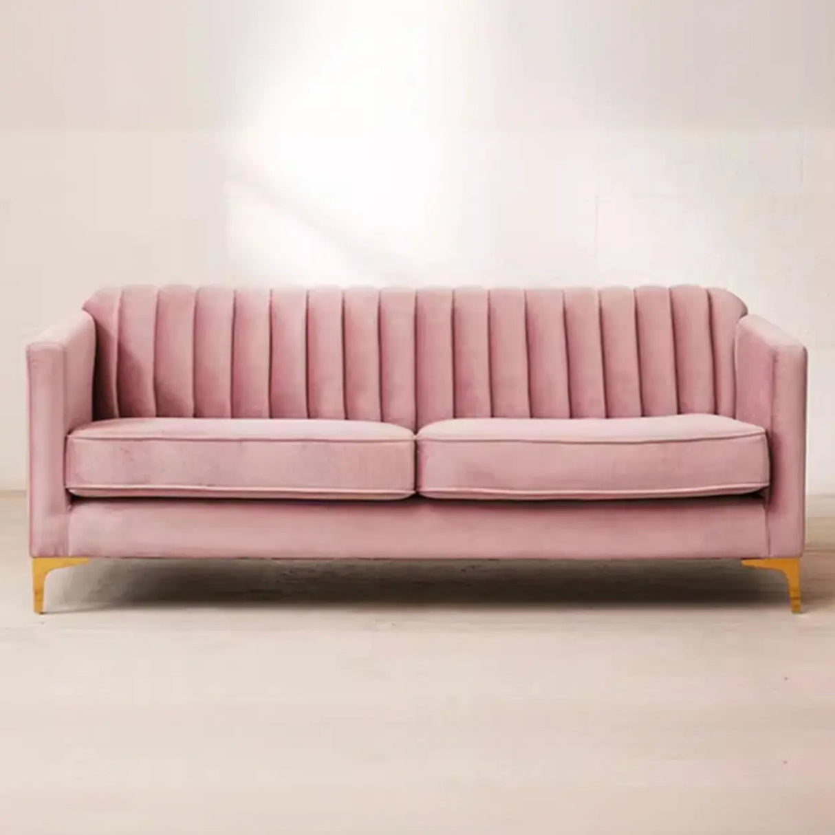 Flocked Slipcover Sewn Pillow Back Square Arm Loveseat Image - 4