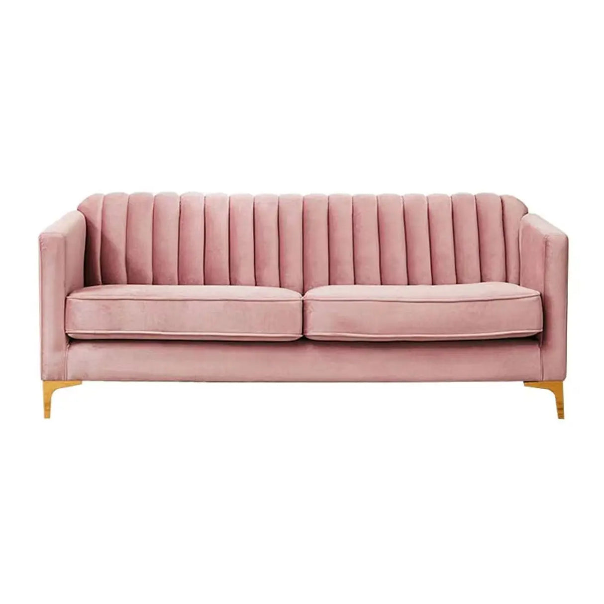 Flocked Slipcover Sewn Pillow Back Square Arm Loveseat Image - 5