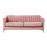 Flocked Slipcover Sewn Pillow Back Square Arm Loveseat Image - 5