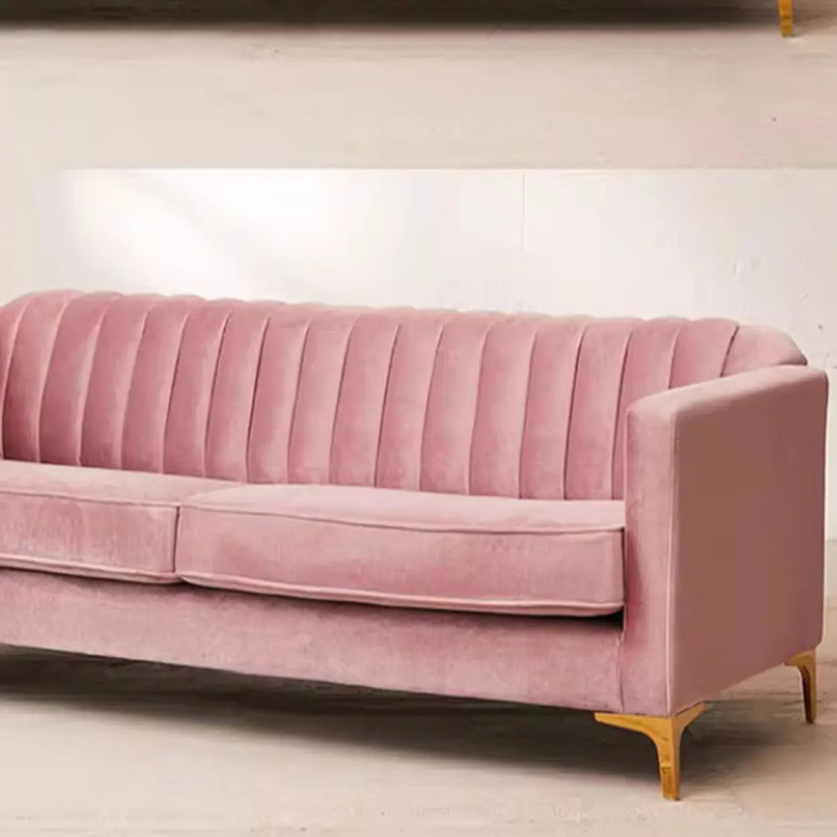 Flocked Slipcover Sewn Pillow Back Square Arm Loveseat Image - 7