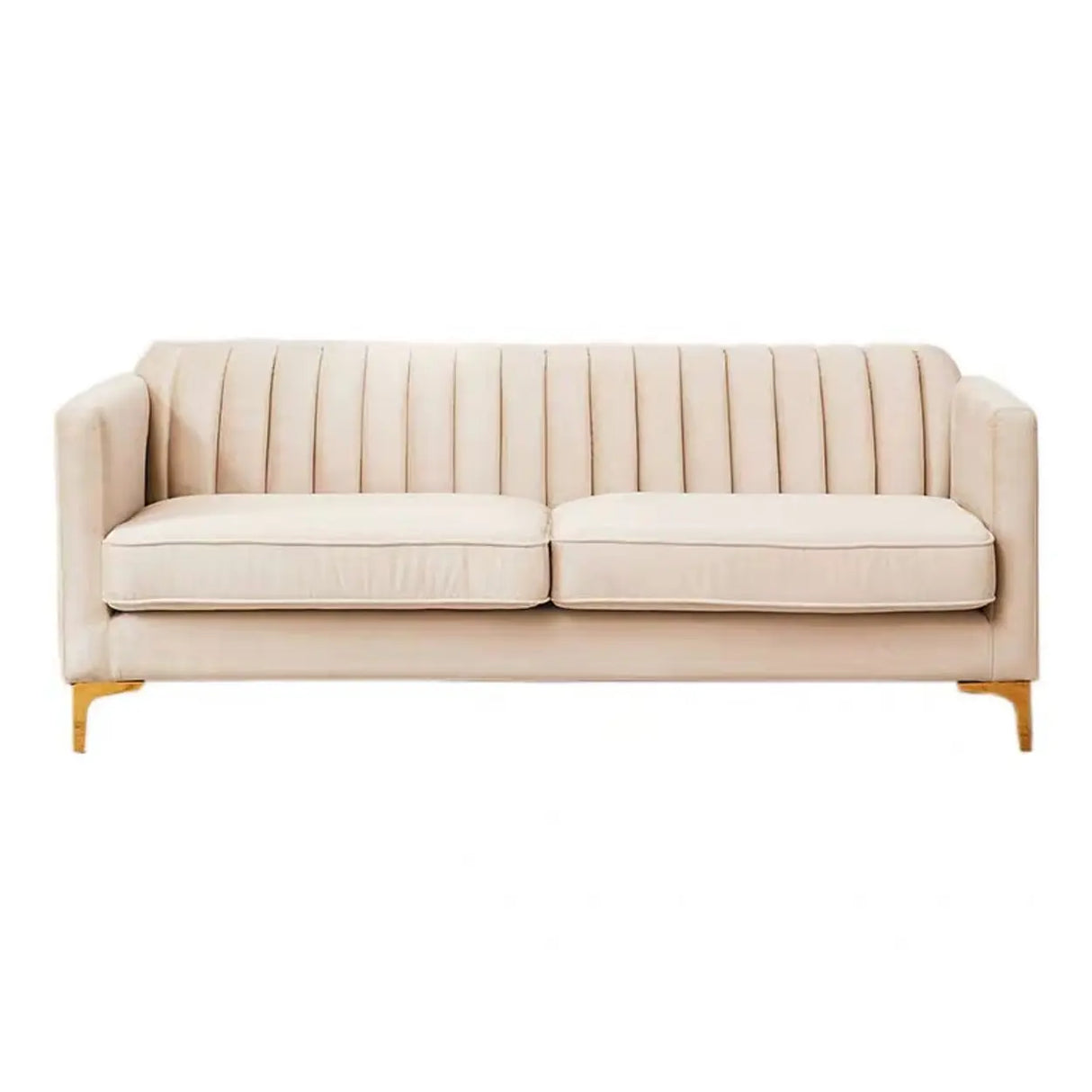 Flocked Slipcover Sewn Pillow Back Square Arm Loveseat Image - 9