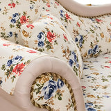 Floral Curved Fabric Solid Color Chaise Sofa Lounge Image - 13