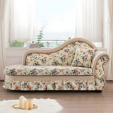 Floral Curved Fabric Solid Color Chaise Sofa Lounge Image - 14
