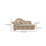 Floral Curved Fabric Solid Color Chaise Sofa Lounge #size