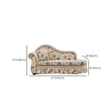 Floral Curved Fabric Solid Color Chaise Sofa Lounge Image - 17