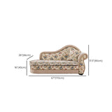 Floral Curved Fabric Solid Color Chaise Sofa Lounge Image - 18