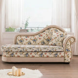 Floral Curved Fabric Solid Color Chaise Sofa Lounge Image - 7