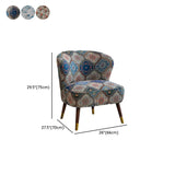 Floral Pattern Cotton Linen Tight Back Wingback Chair #size