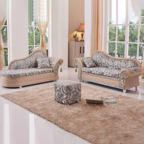 Floral Pattern Luxurious Upholstered Chaise Lounge Image - 1