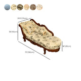 Floral Pattern Pillow Included Wood Cotton Chaise Sofa Image - 25