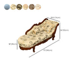Floral Pattern Pillow Included Wood Cotton Chaise Sofa Image - 26