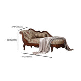 Floral Pattern Wooden Pillow Included Chaise Lounge #size