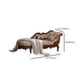 Floral Pattern Wooden Pillow Included Chaise Lounge Image - 11