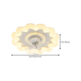 Flower Remote Flush Mount Ceiling Fan with LED Light #size