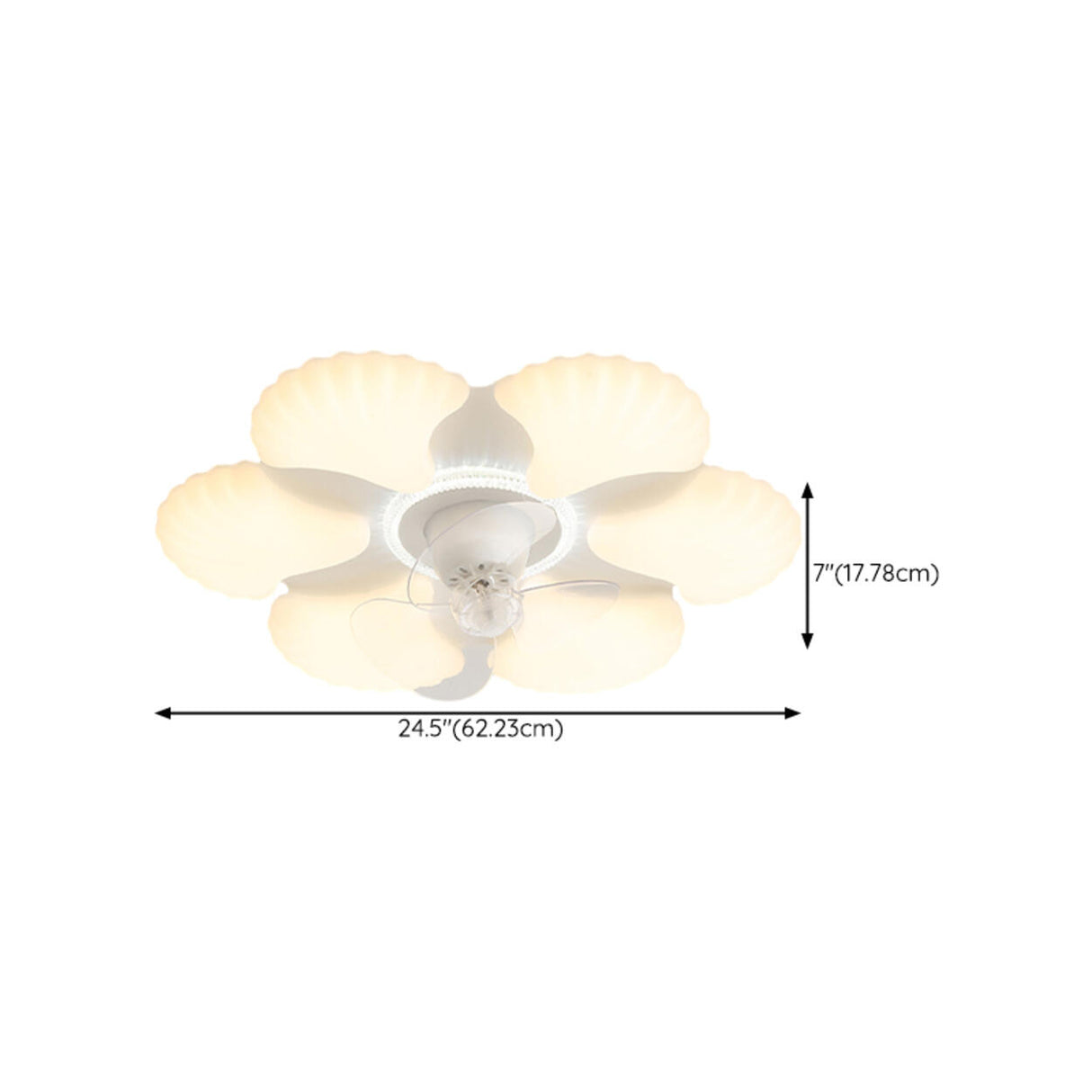 Flower Remote Flush Mount Ceiling Fan with LED Light Image - 17