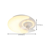Flower Remote Flush Mount Ceiling Fan with LED Light Image - 18