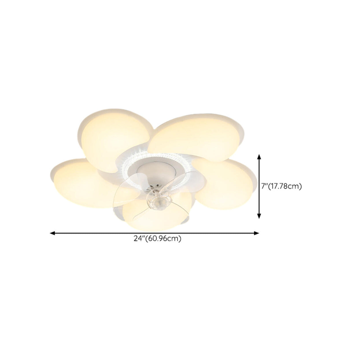Flower Remote Flush Mount Ceiling Fan with LED Light Image - 19