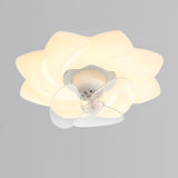 Flower Remote Flush Mount Ceiling Fan with LED Light Image - 2