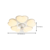 Flower Remote Flush Mount Ceiling Fan with LED Light Image - 20