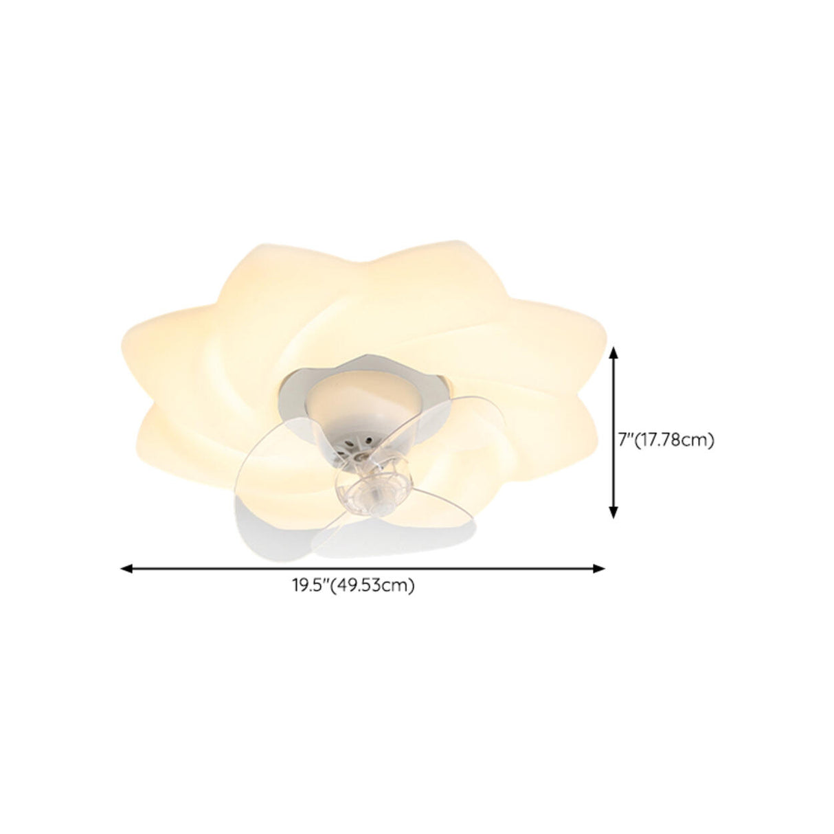 Flower Remote Flush Mount Ceiling Fan with LED Light Image - 21