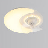 Flower Remote Flush Mount Ceiling Fan with LED Light Image - 3