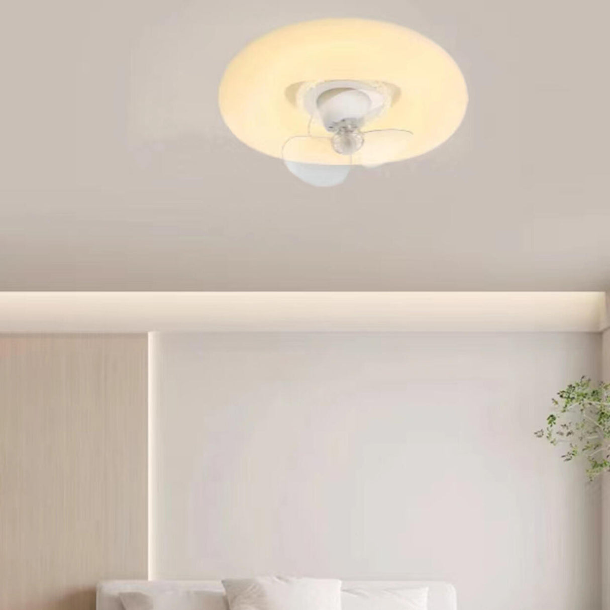 Flower Remote Flush Mount Ceiling Fan with LED Light Image - 4