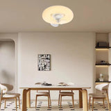 Flower Remote Flush Mount Ceiling Fan with LED Light Image - 6