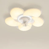 Flower Remote Flush Mount Ceiling Fan with LED Light Image - 8