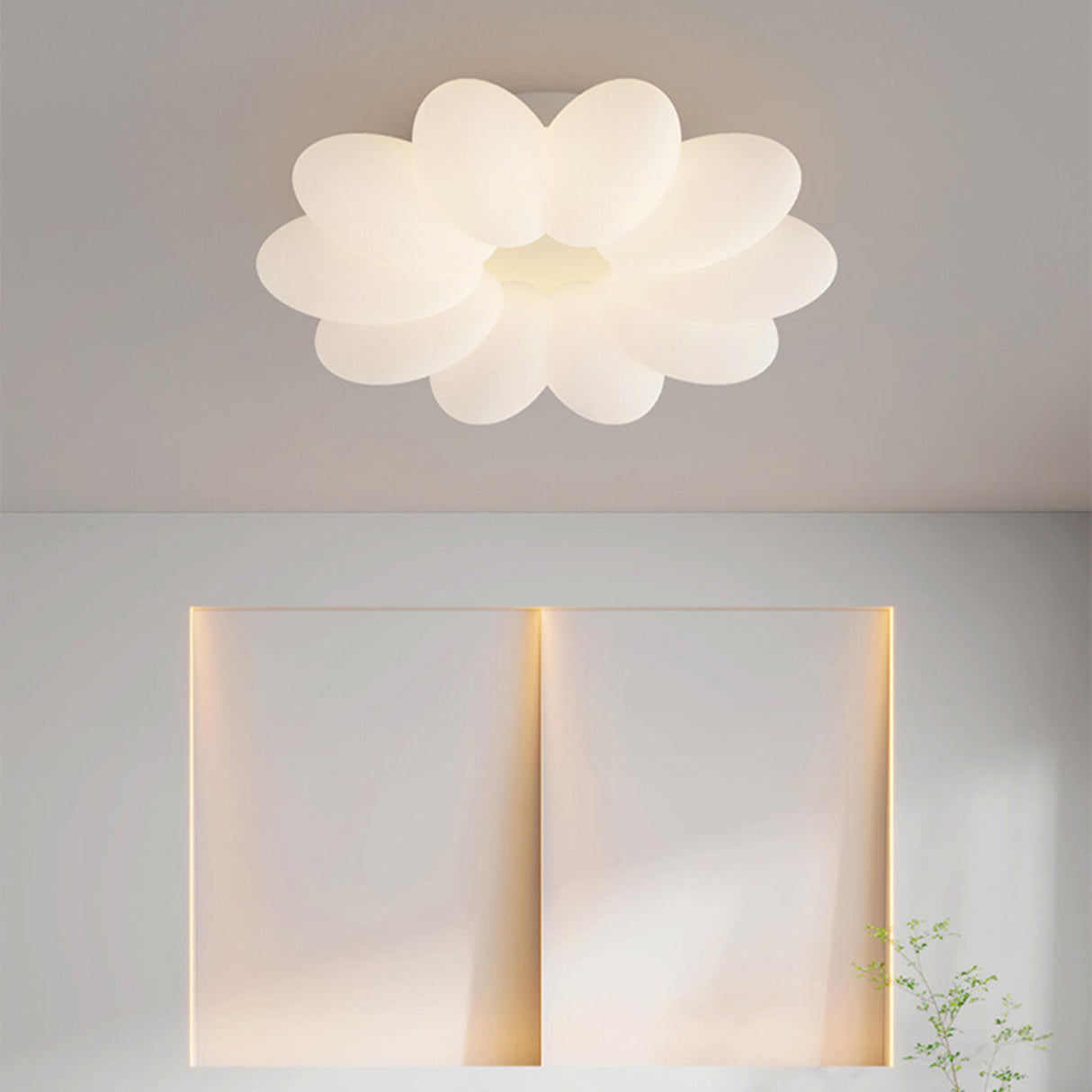 Flower-Shaped Dimmable LED Flush Mount Ceiling Light Image - 3