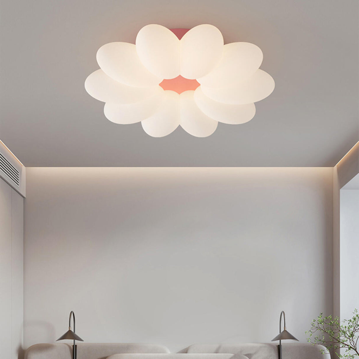 Flower-Shaped Dimmable LED Flush Mount Ceiling Light Image - 5