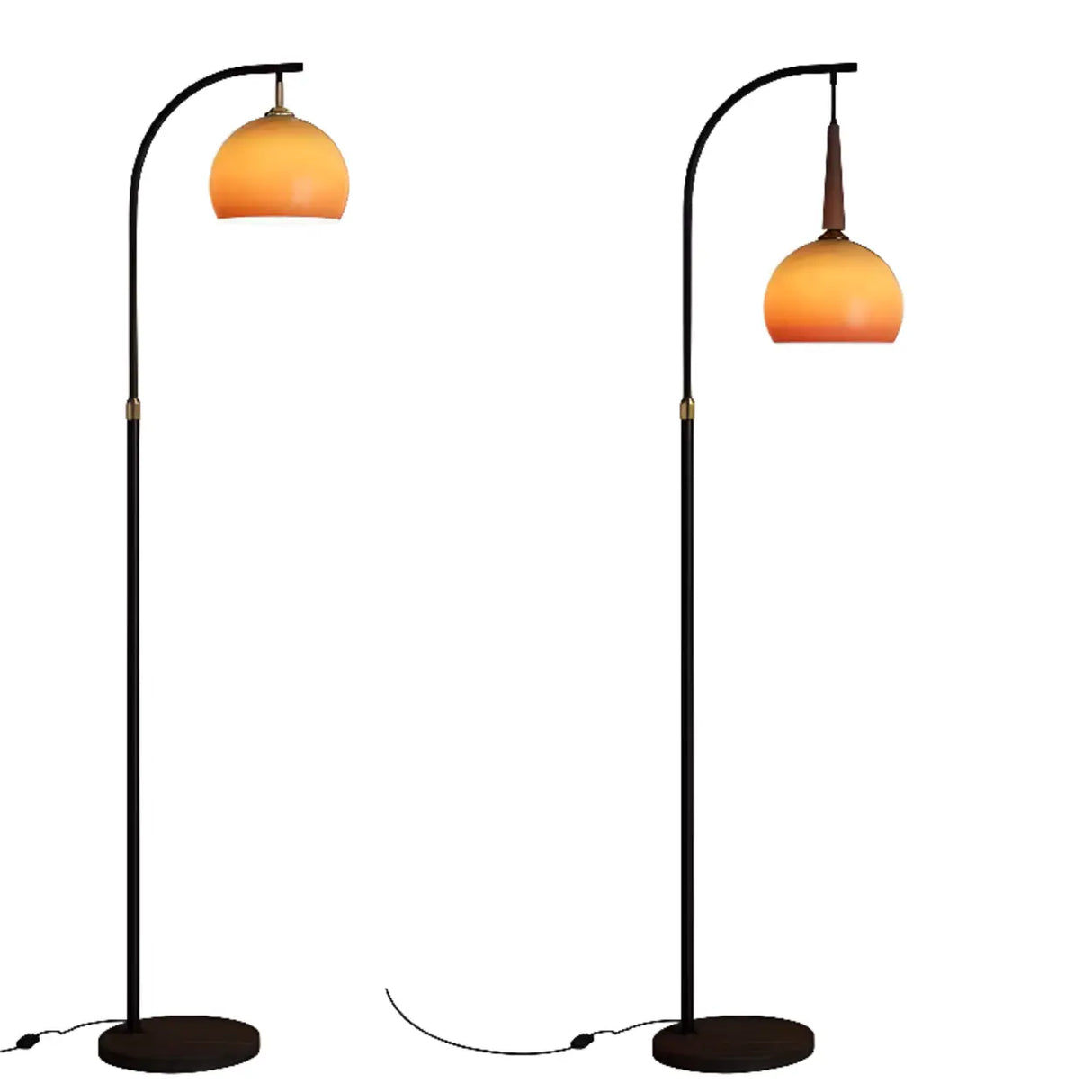 Metal Traditional Floor Lamp 1 Light with Glass Shade & Rocker Switch, Adapted for LED/Incandescent/Fluorescent, Adaptable Height, Residential Use Image - 2