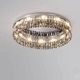 Flush Mount Round Transparent Crystal Ceiling Lamp   Image - 4