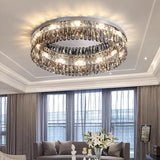 Flush Mount Round Transparent Crystal Ceiling Lamp   Image - 7