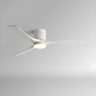 Flush Mount Simple 3 Wood Blades Ceiling Fan with Light Image - 3