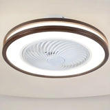Flush Simple Round Remote Bladeless Ceiling Fan Light Image - 1
