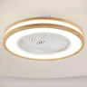 Flush Simple Round Remote Bladeless Ceiling Fan Light Image - 2