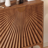 Fluted Console Table with Storage 2 Door Entryway Cabinet Image - 8