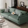 Foldable Beige Leather Square Arm Pillow Back Sleeper Image - 13