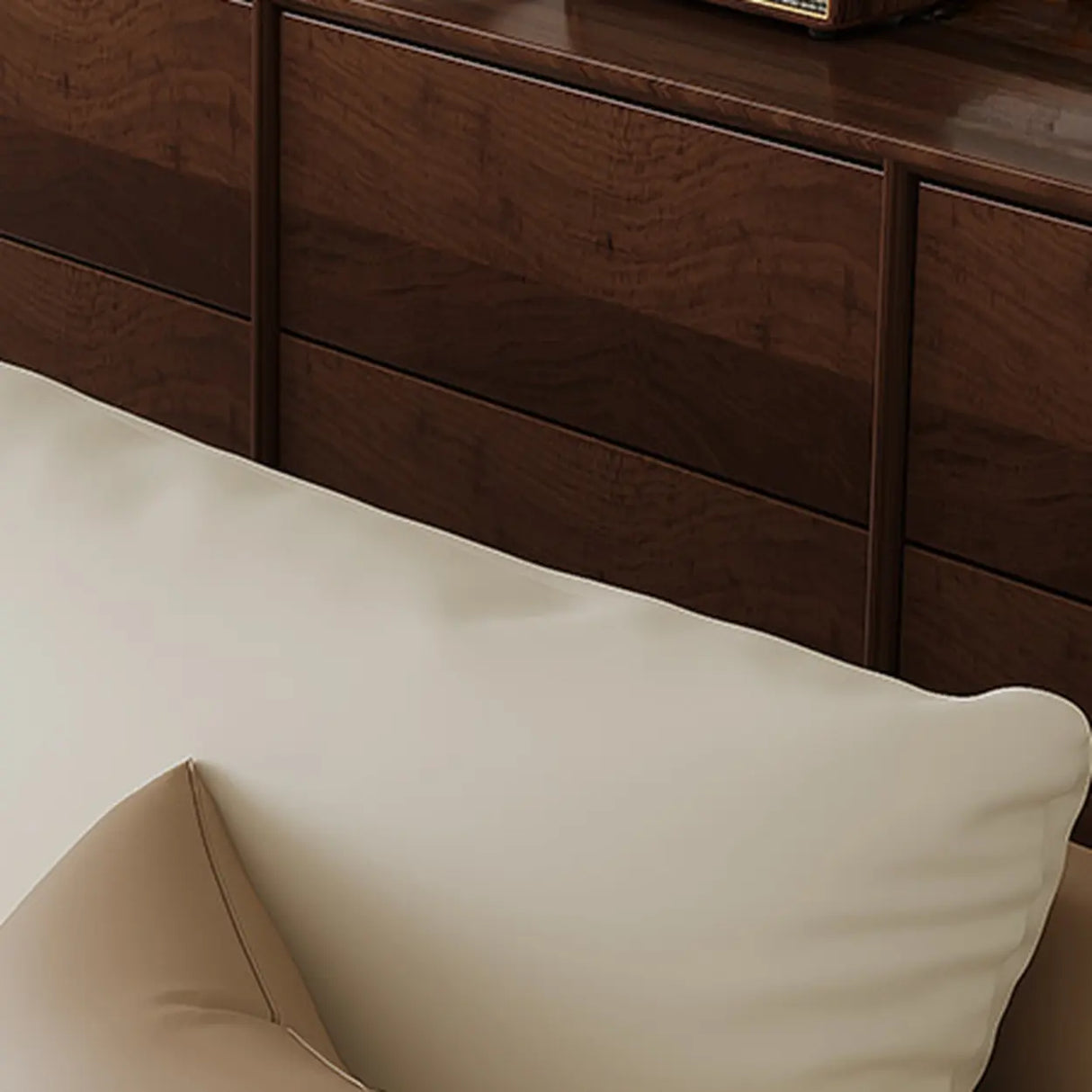 Foldable Beige Leather Square Arm Pillow Back Sleeper Image - 14