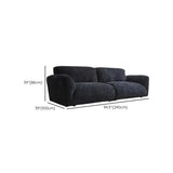 Foldable Black Chenille Square Arm Reclining Sofa Image - 12