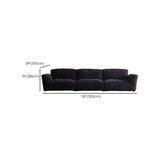 Foldable Black Chenille Square Arm Reclining Sofa Image - 15