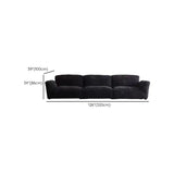 Foldable Black Chenille Square Arm Reclining Sofa Image - 16
