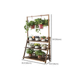 Foldable Brown Floor Wood Ladder Crate Pine Plant Stand Image - 25