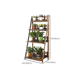 Foldable Brown Floor Wood Ladder Crate Pine Plant Stand Image - 33
