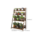 Foldable Brown Floor Wood Ladder Crate Pine Plant Stand Image - 36