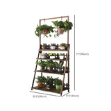Foldable Brown Floor Wood Ladder Crate Pine Plant Stand Image - 41