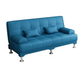 Foldable Coffee Linen Biscuit Back Silver Leg Sleeper Image - 10