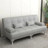 Foldable Coffee Linen Biscuit Back Silver Leg Sleeper Image - 14