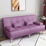 Foldable Coffee Linen Biscuit Back Silver Leg Sleeper Image - 15