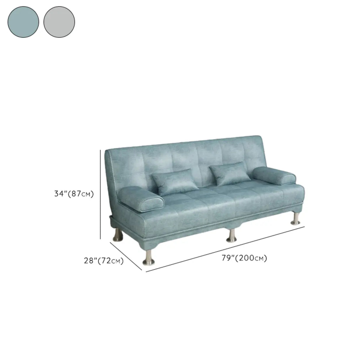 Foldable Coffee Linen Biscuit Back Silver Leg Sleeper Image - 17